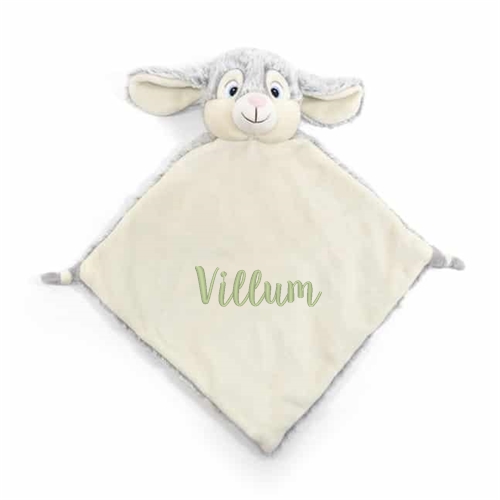 GrÃ¥ kanin tÃ¦ppe med navn, 30 x 30 cm